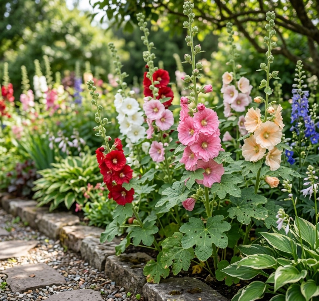 100pcs Hollyhock Seeds for Outdoor Gardening – Perfect for Home & Balcony Use