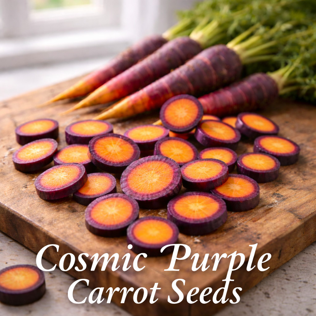 Cosmic Purple Carrot Seeds – Heirloom Carrots – Sweet Crisp Roots 250 seeds