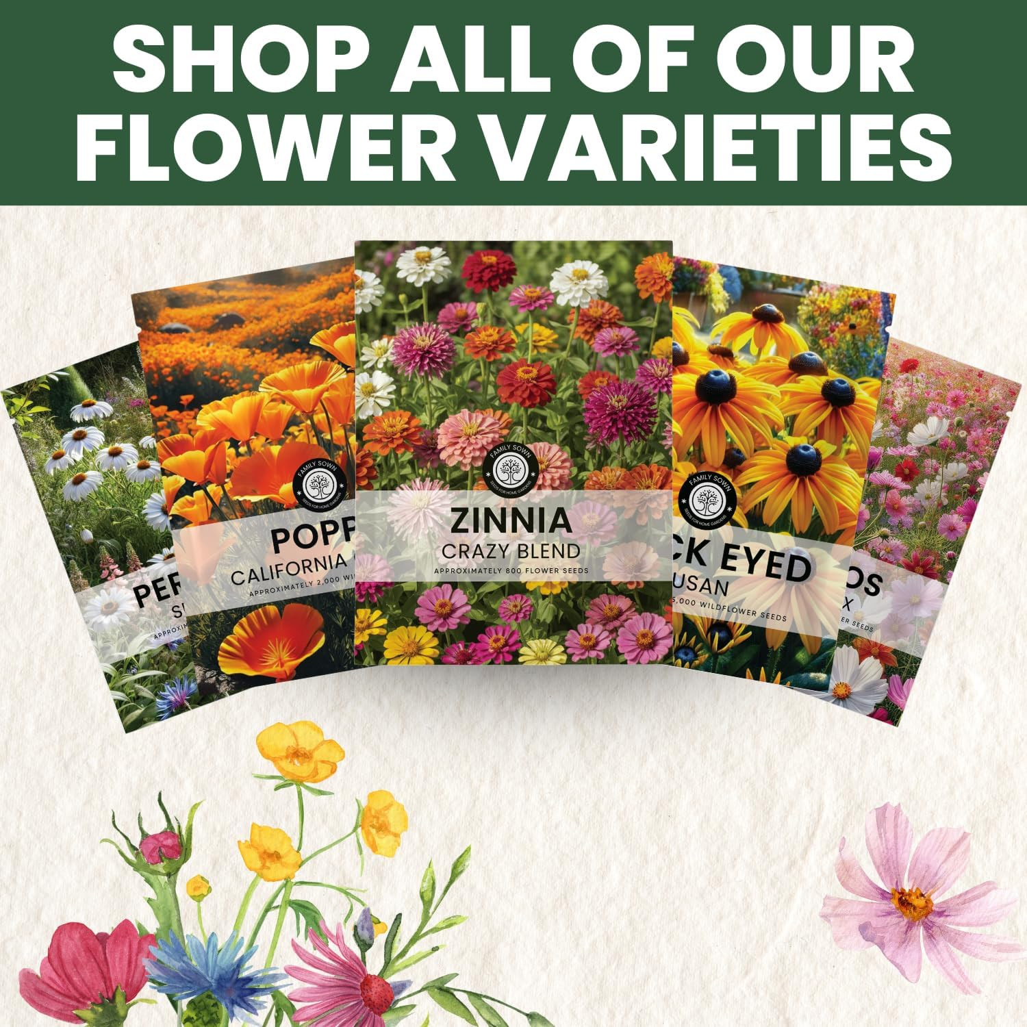 Zinnia Crazy Blend – 4,000 Seeds for Planting – 1 Ounce Pouch