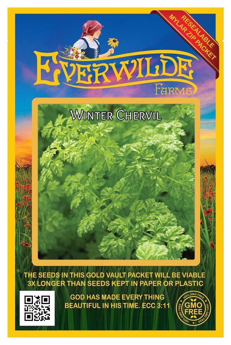 200 Winter Chervil Herb Seeds – Everwilde Farms Mylar Seed Packet
