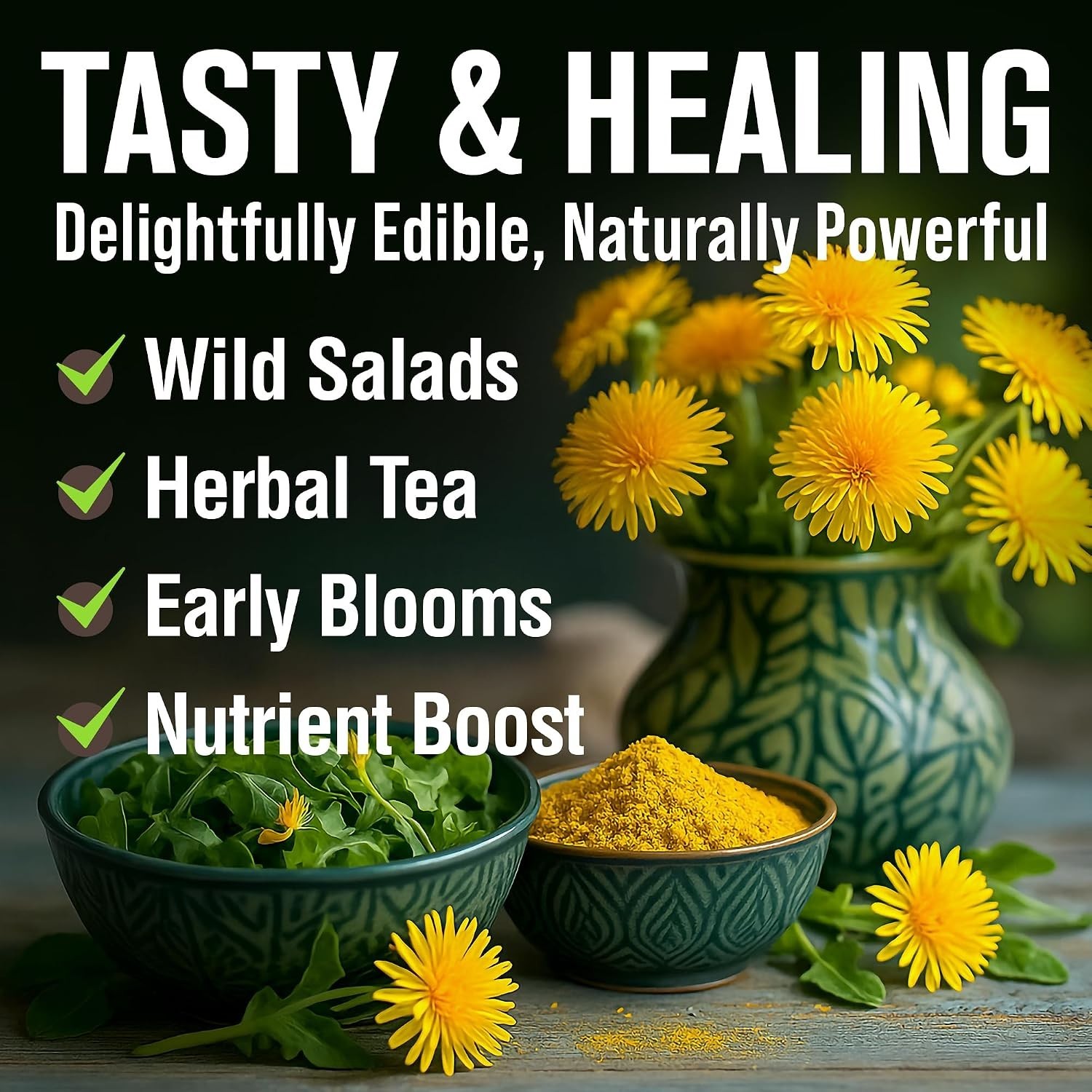 Dandelion Seeds for Planting 600 Heirloom Medicinal Herb Seeds ~0.3g Non GMO …