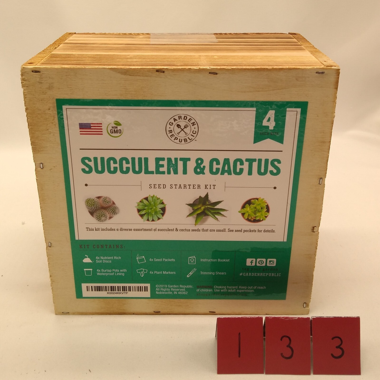 CACTUS SUCCULENT Seed Starter Kit SEEDS Soil POTS Plant Markers Garden Republic