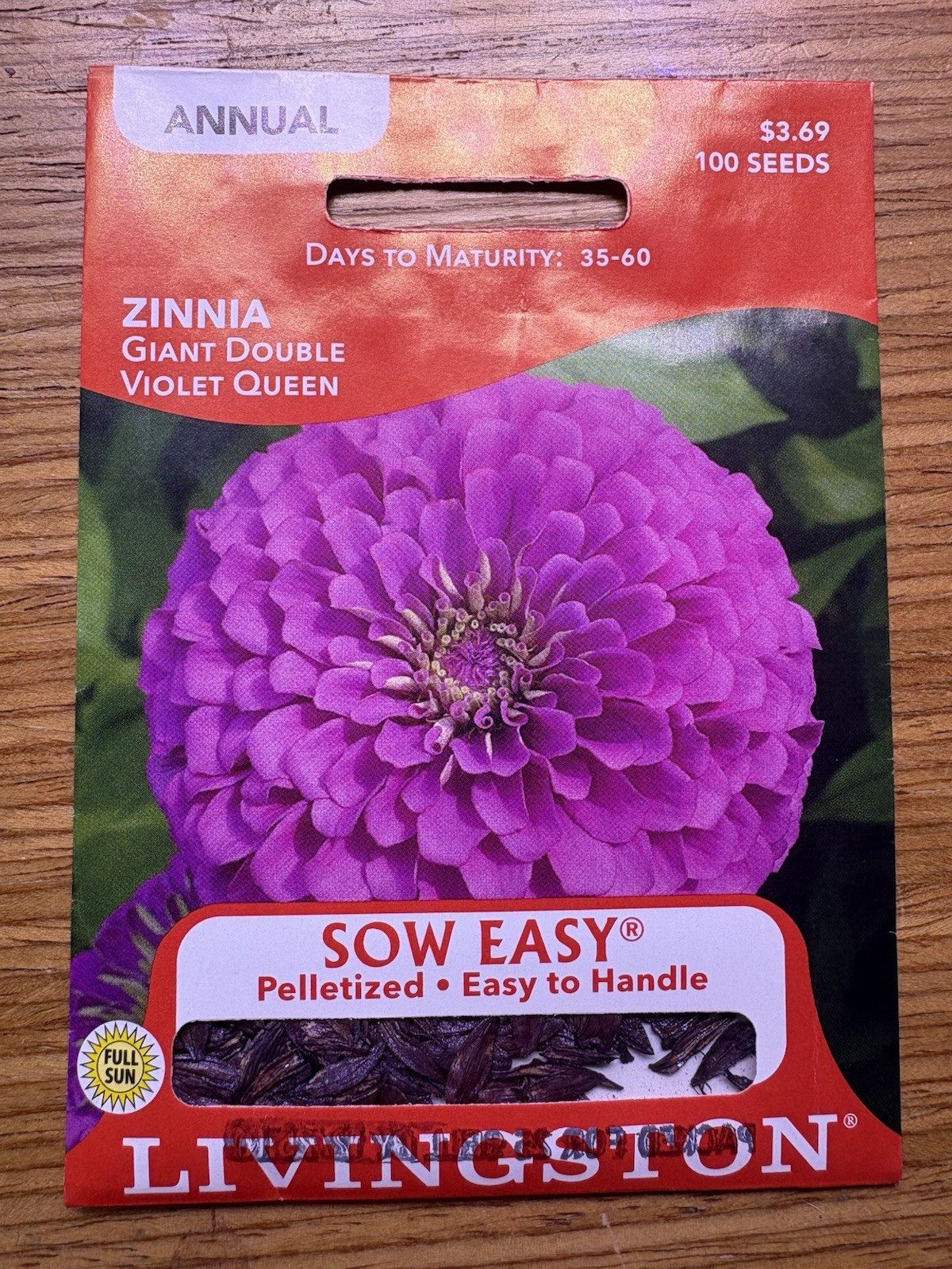 3 PACKS Livingston Seed Company Zinnia Giant Double Violet Queen Purple Seeds
