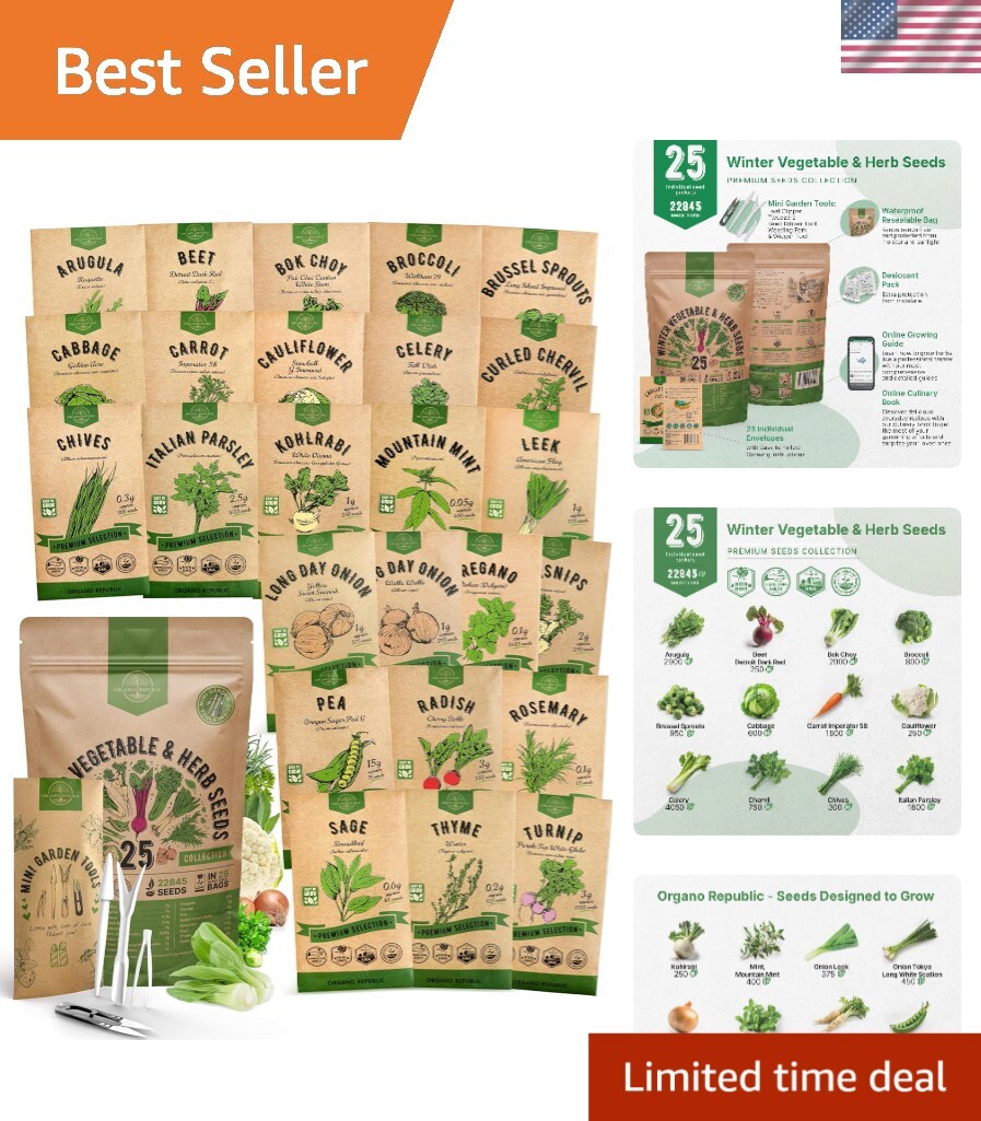 Ultimate Non-GMO Heirloom Seeds Collection: 25 Varieties for Year-Round Planting