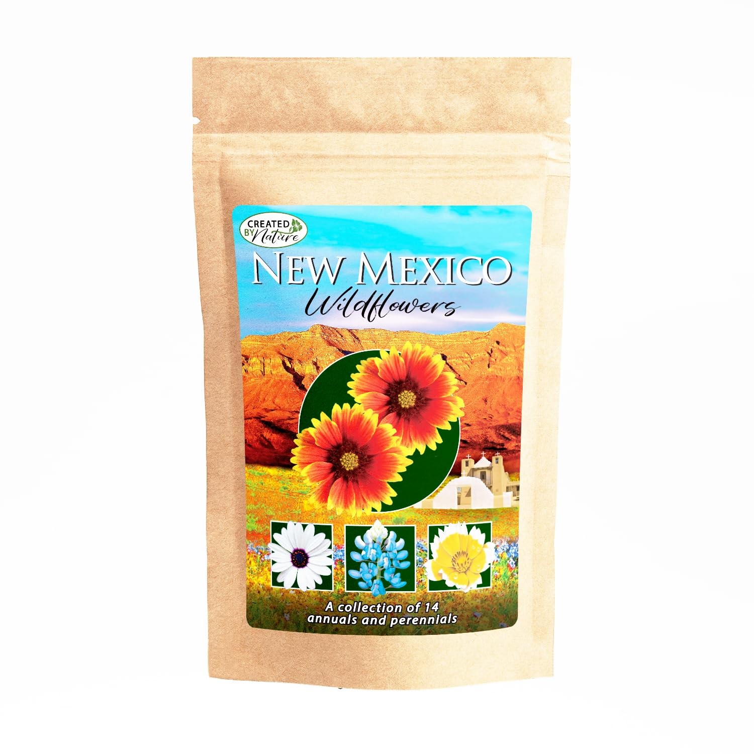 New Mexico Wildflower Seed Mix, Covers 325 Sq Ft, 14 Flower Varieties, Over 3…