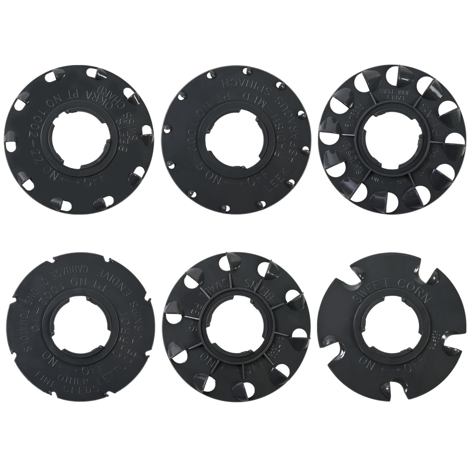 Set 6 Standard Seed Plates Compatible with Earthway 1001-B Seeder,Works for USA