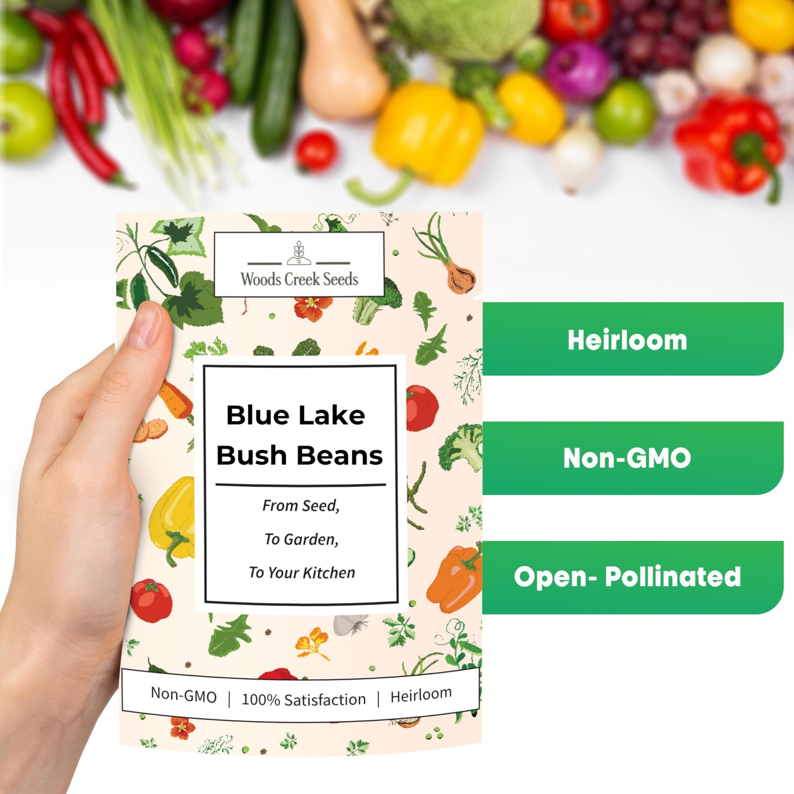 Blue Lake Bush Bean Seeds – Heirloom NonGMO Green Bean Seeds for Planting, Te…