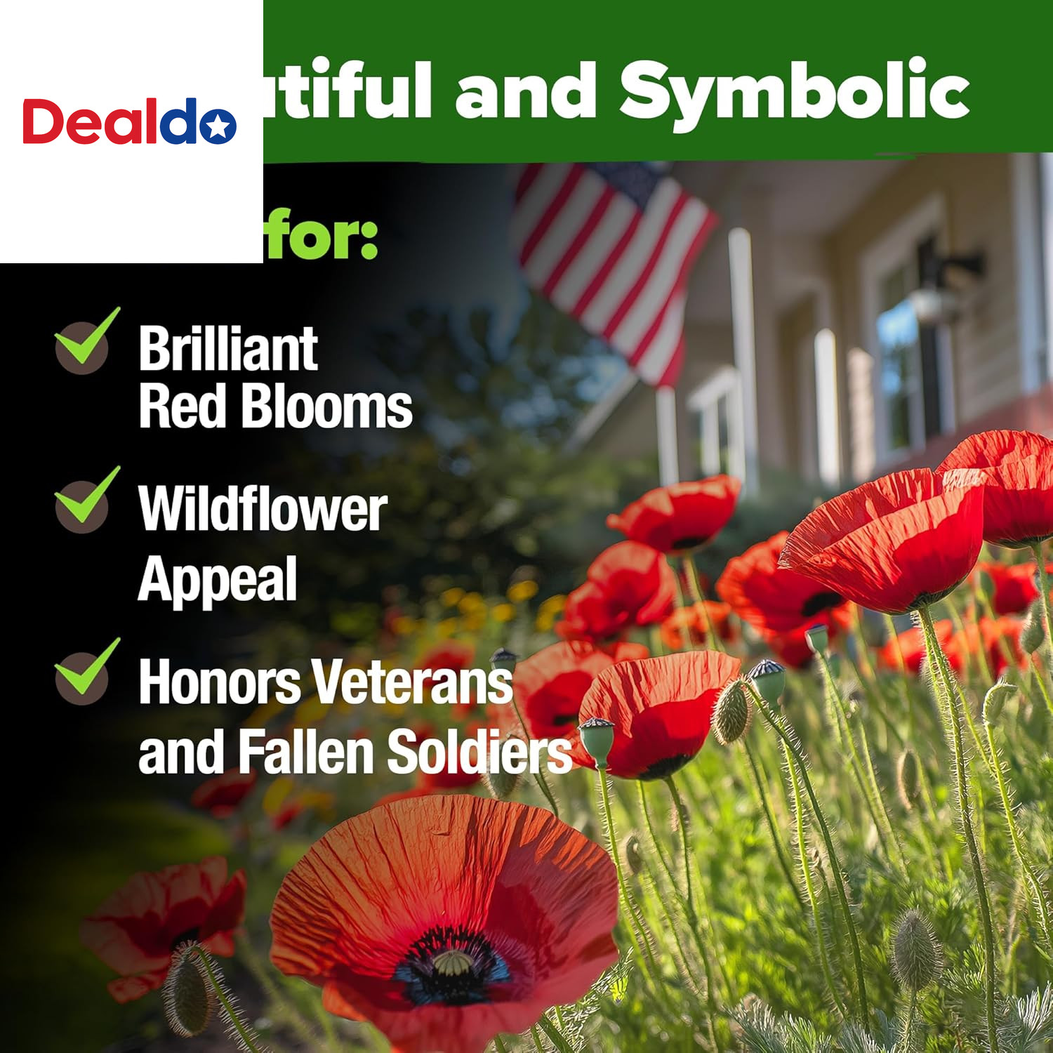 American Legion Red Poppy Seeds – 6,000 Vibrant Wildflower Seeds for Planting Ou