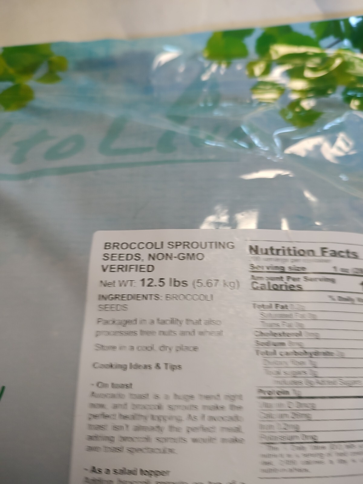 Broccoli Seeds for Sprouting NON GMO VERIFIED by Food To Live 12.5lbs