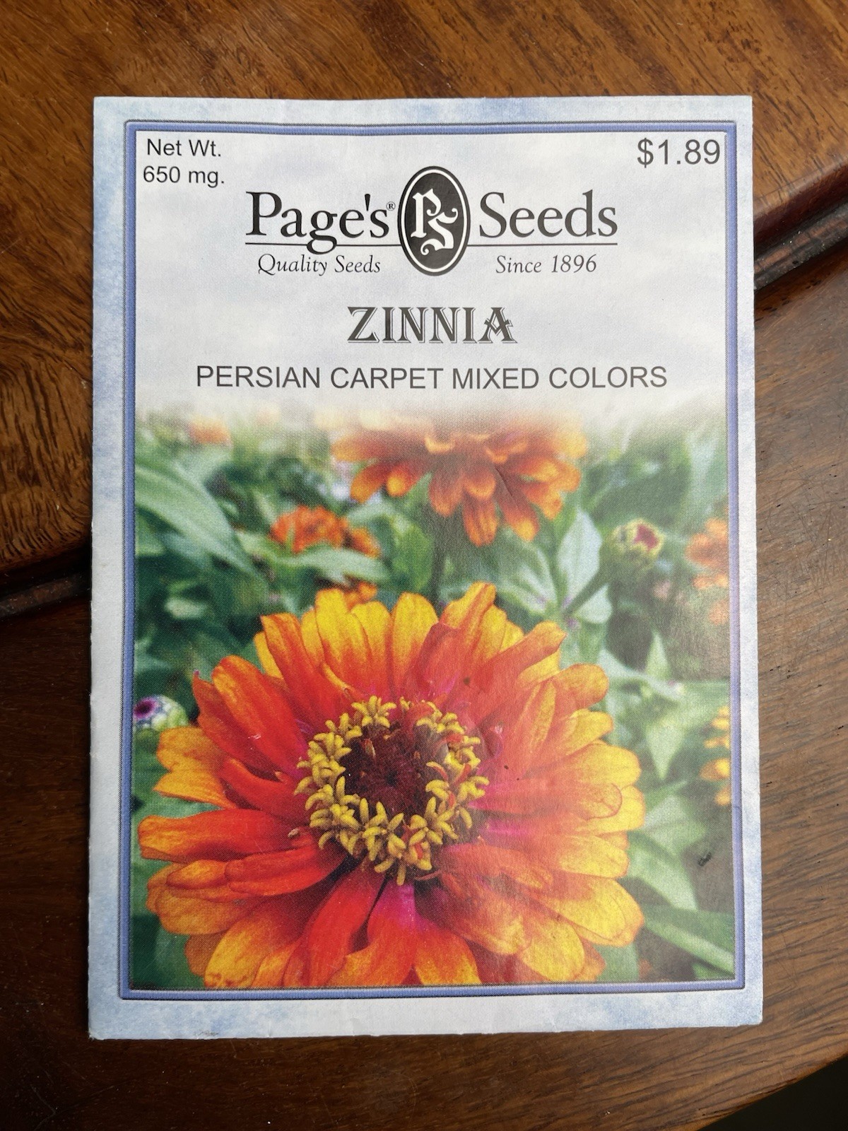 Page’s Seeds Zinnia Flower Seeds Lot x 3 Lilliput Persian Carpet Violet Queen