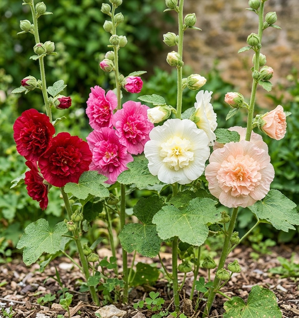 100pcs Hollyhock Seeds for Outdoor Gardening – Perfect for Home & Balcony Use