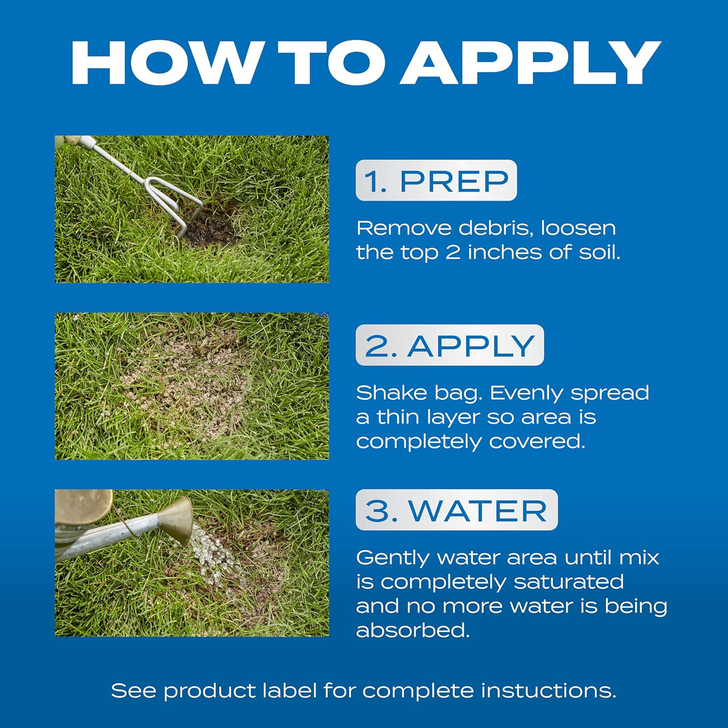 Patchmaster Lawn Repair Mix Sun + Shade Mix, Combination Grass Seed, Fertilizer,