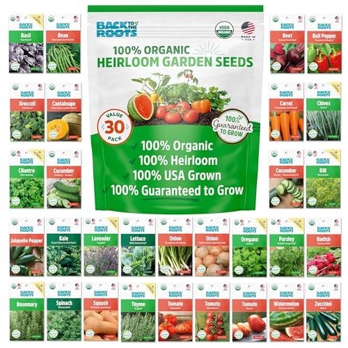 Heirloom Organic Non-GMO Seeds 30ct – Herb, Fruit & Veggie Assortment, Guarantee