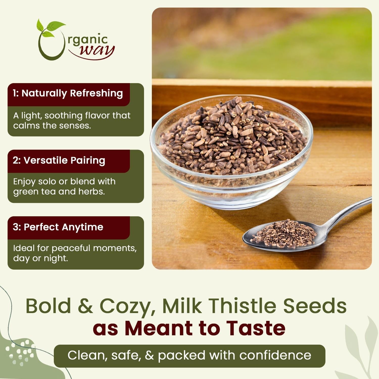 Silybum Marianum Milk Thistle Seeds – European Organic & Kosher, 2 Oz for Health