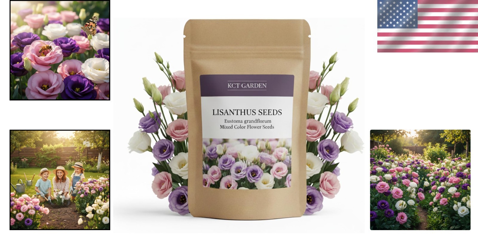 Perennial Lisianthus Seeds – 100 Vibrant Mixed Color Seeds for Indoor & Outdoor