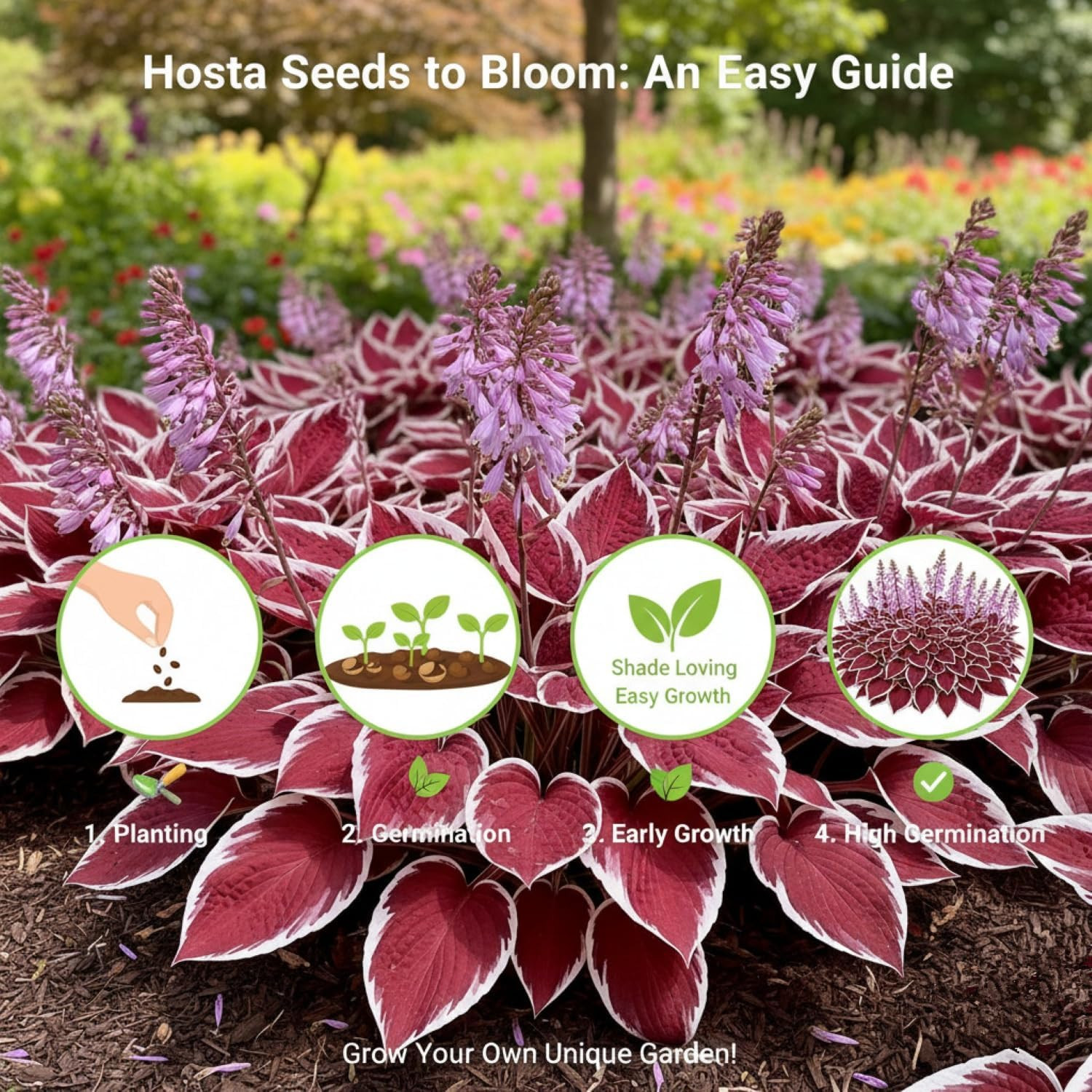100+ Hosta Seeds for Planting Outdoors, Mixed Color Rare Perennial Flower Seeds,