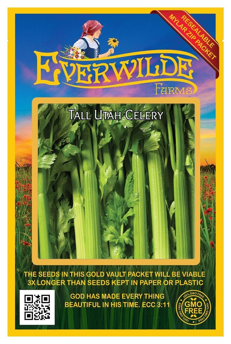 2000 Tall Utah 52-70 Celery Seeds – Everwilde Farms Mylar Seed Packet