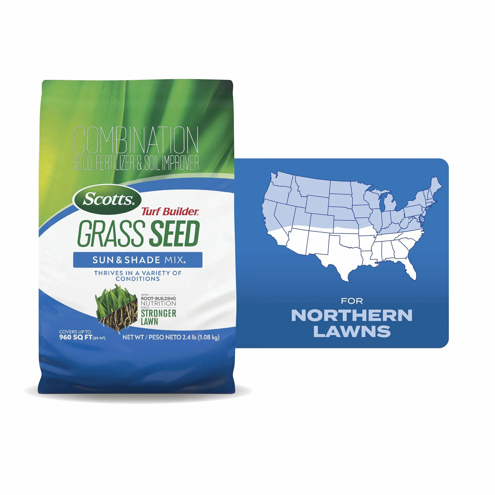 Turf Builder Grass Seed Sun & Shade Mix, 2.4 Lbs.