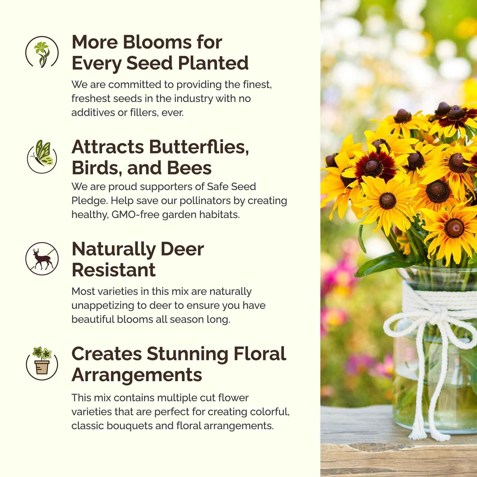 Midwest Wildflower Seed Mix 120,000+ Seeds for Pollinators, Plant in
