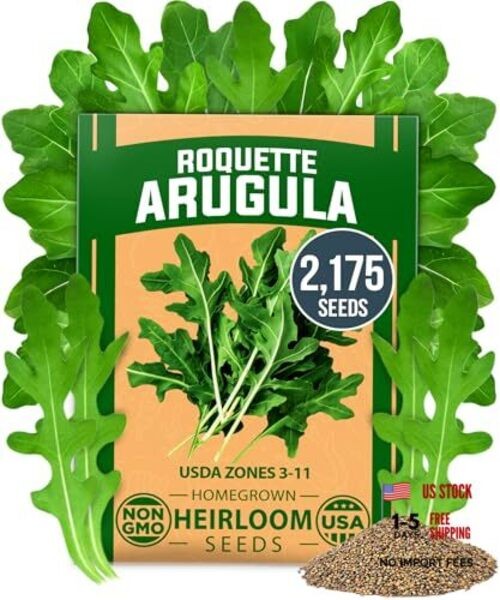Roquette Seeds Bulk Mix | 2,175+ Heirloom Non-GMO Flower Seed 1-Pack Arugula