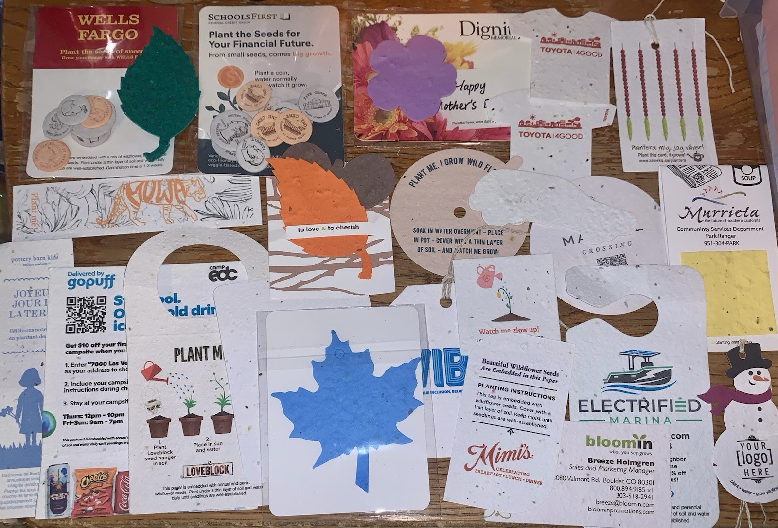 Lot of 24 Wildflower Embedded Seed Paper Cards to Plant for Annuals & Perennials