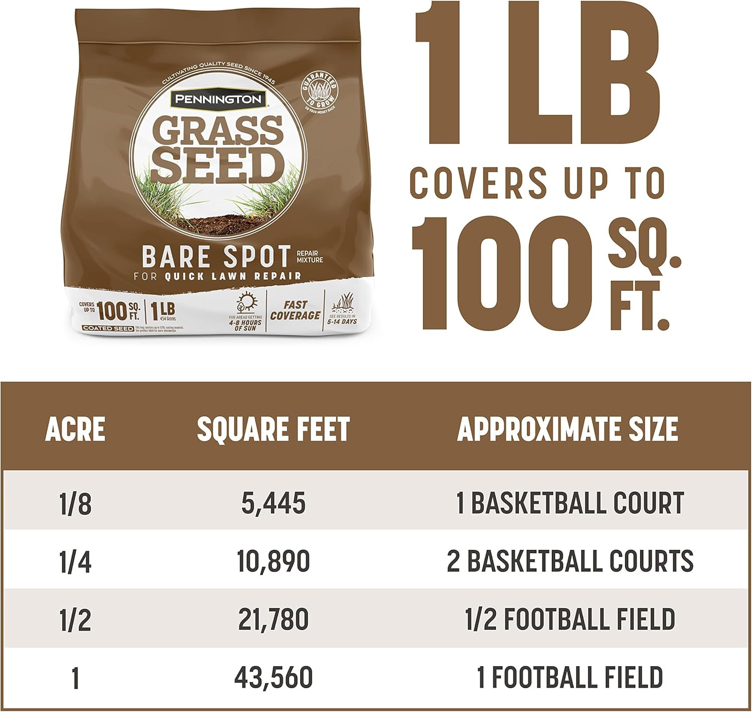 Bare Spot Repair Mix Central,1 LB, Grass Seeds for Lawn