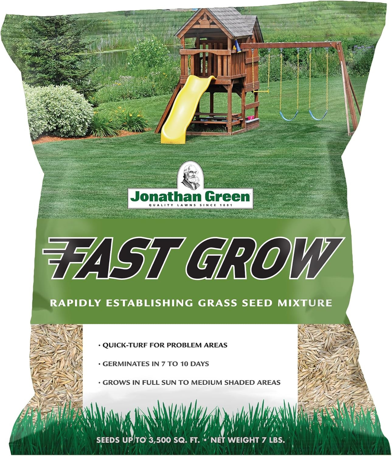 (10840) Fast Grow Grass Seed – Cool Season Lawn Seed (7 Lb)