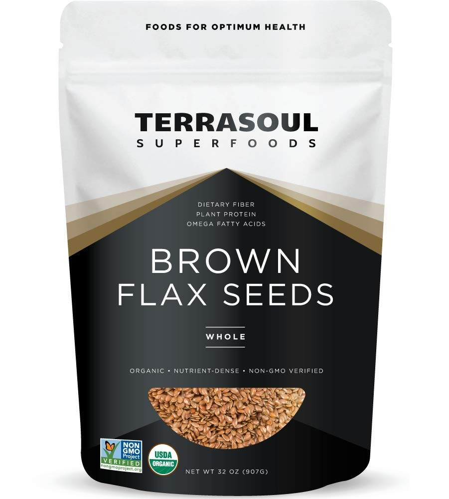 2 Pound Gluten-Free Organic Brown Flax Seeds – Nutrient-Dense, -Friendly