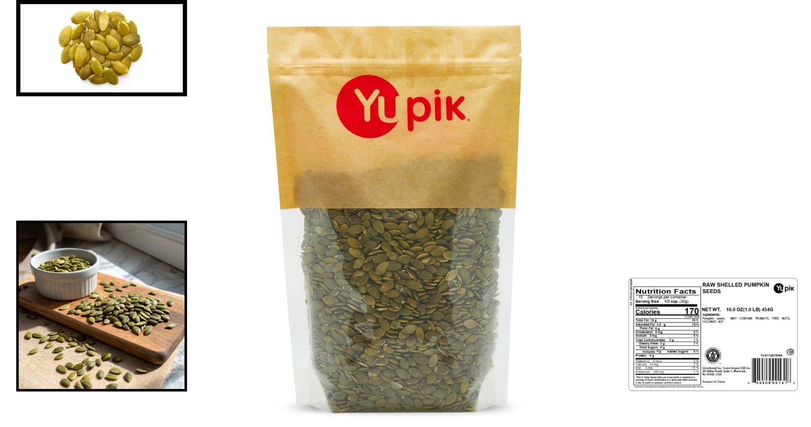 1 lb Raw Pumpkin Seeds – Nutty, Gluten-Free Shelled Pepitas for Healthy Snacking