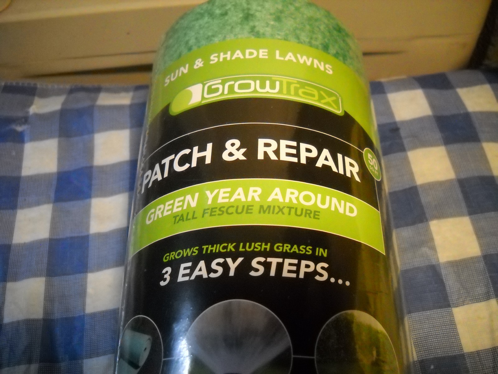Grotrax Quick Fix Year Round Green Mixture Grass Roll Seed Mat 1×50 feet USA NEW