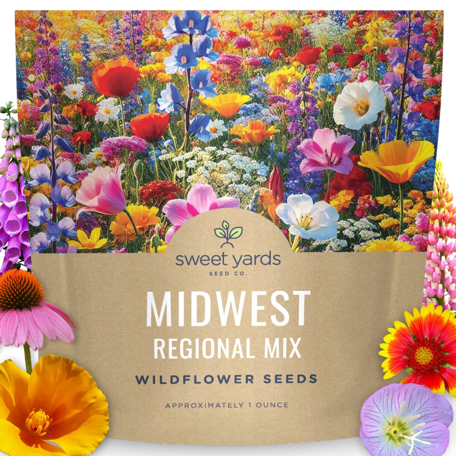 Midwest Regional Mix – Large 1 Ounce Packet – 15,000 Flower Seeds for Plantin…
