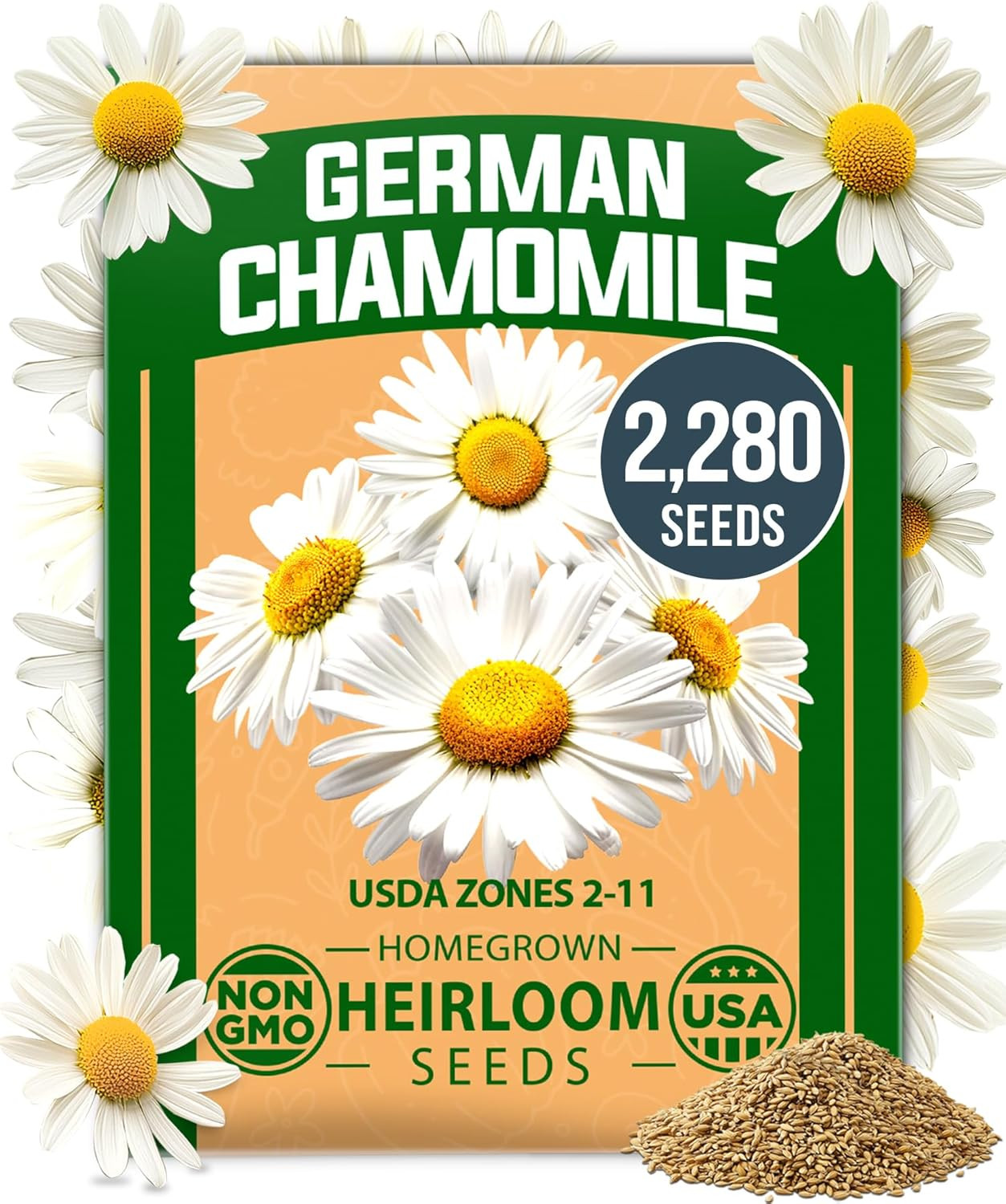 German Chamomile Seed Pack 2,280 Non GMO Heirloom Seeds for Planting for Sustain
