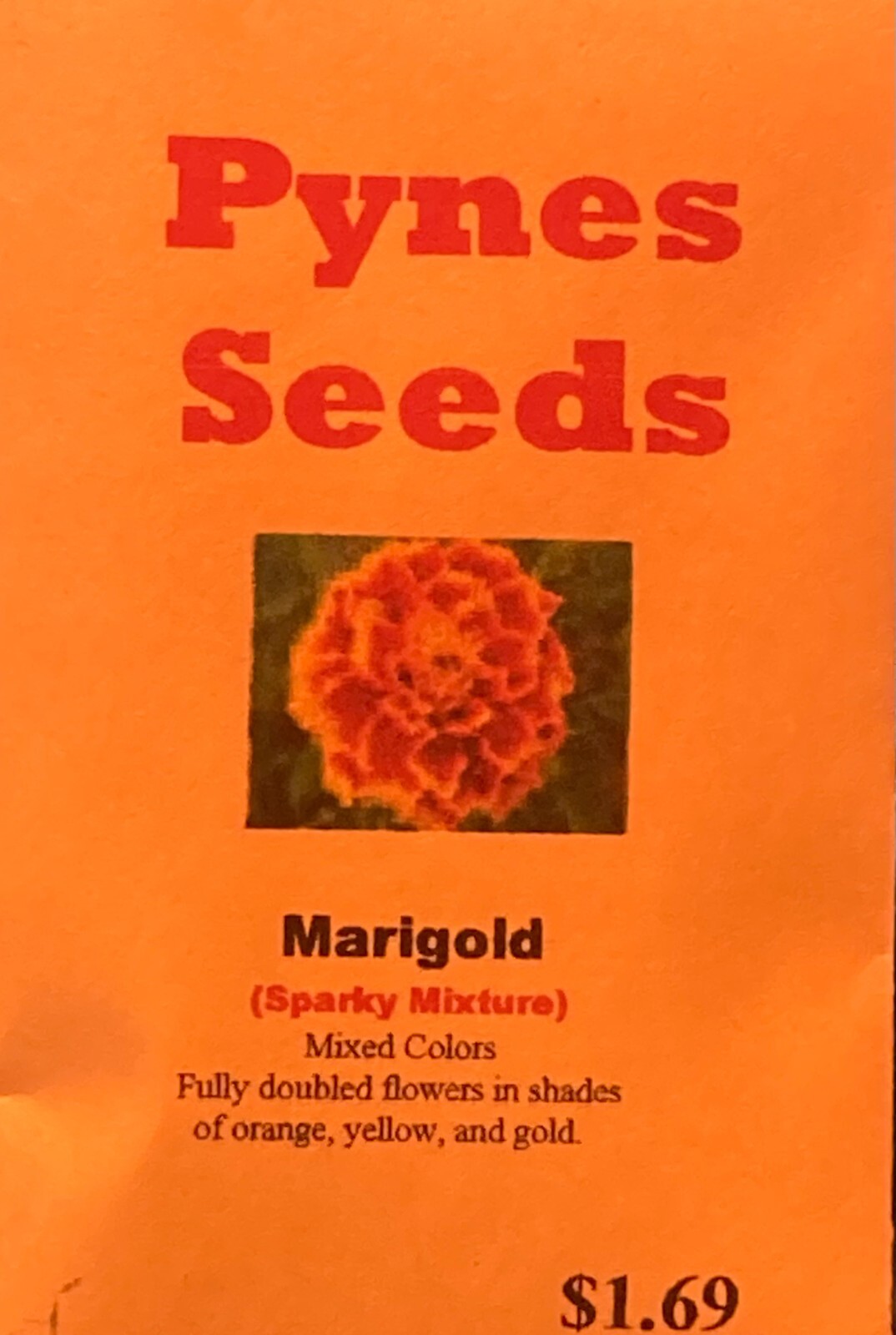 Marigold Seeds, Sparky Mix,100 Beautiful Colors, Garden Pest Deterrent,FREE SHIP
