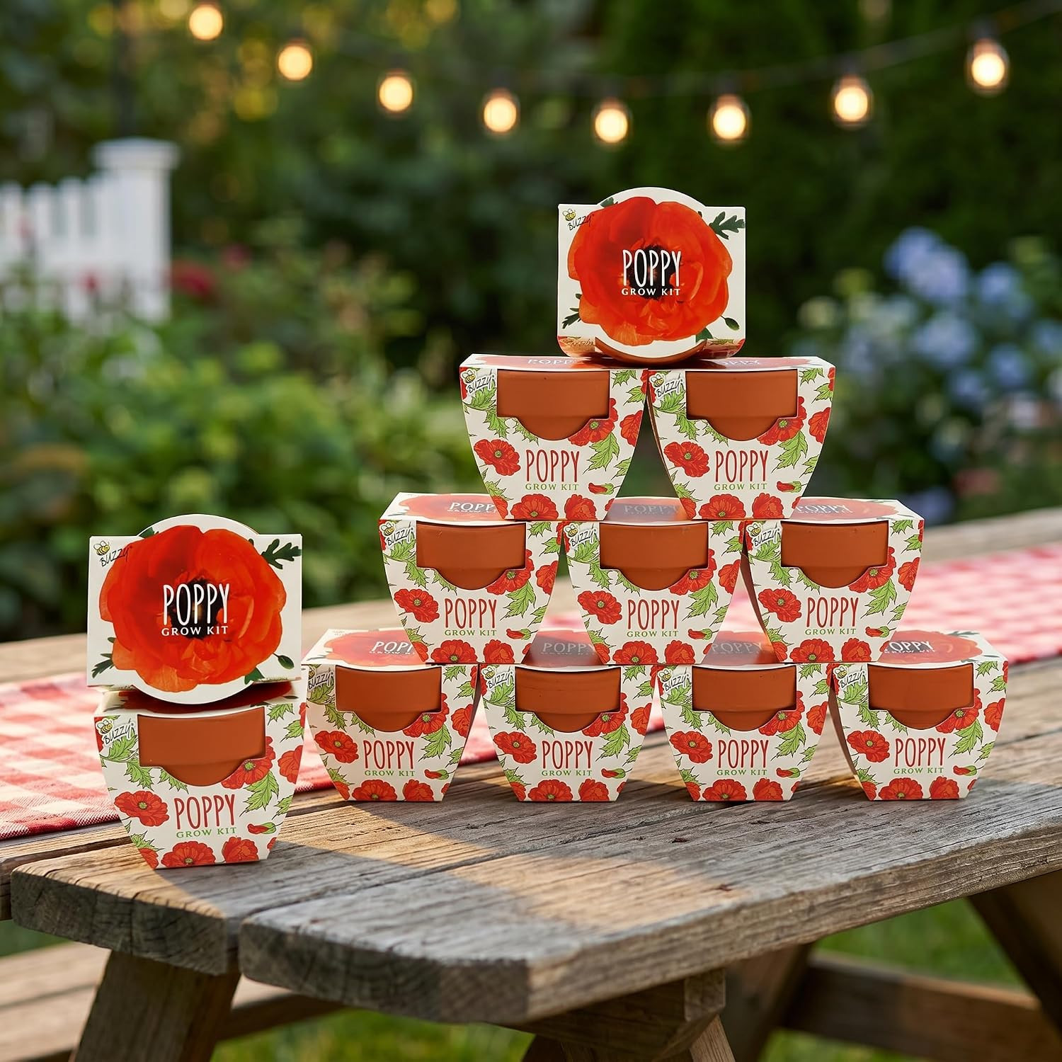 Seeds Poppy Grow Kit 12-Pack – Mini Terracotta Pot Grow Set – Complete Indoor/Ou