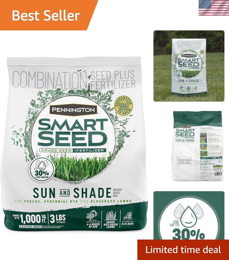 Versatile 3 lb Smart Seed for Sun and Shade – Quick Germination in 8-21 Days