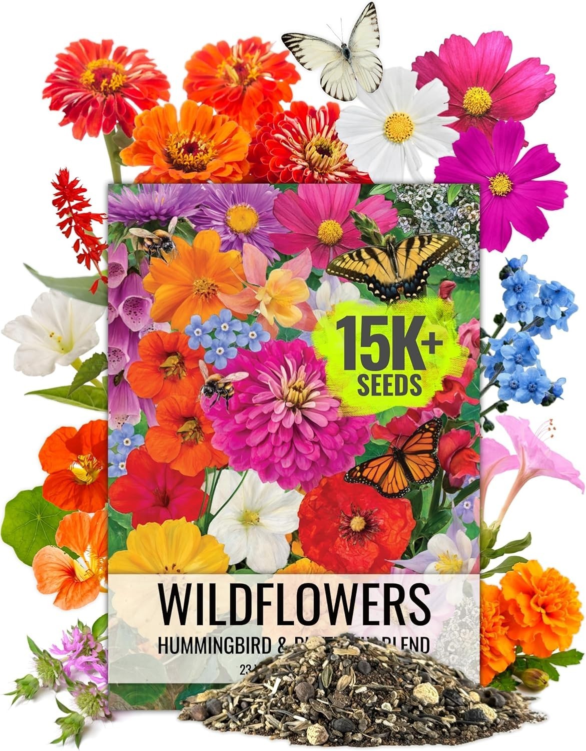Flower Seeds Hummingbird and Butterfly Seed Mix 1 Ounce No Filler | 23 Variet…