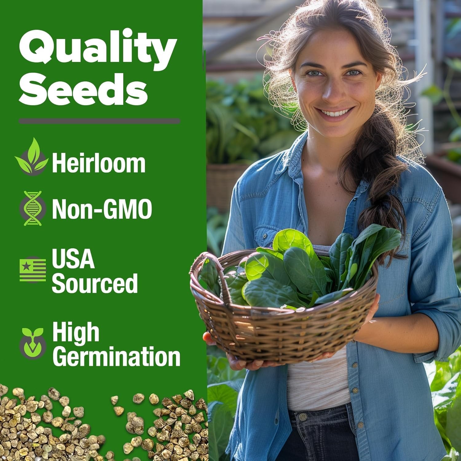 HOME GROWN Bloomsdale Spinach Seeds 353+ Non GMO Heirloom Seeds for Planting,…
