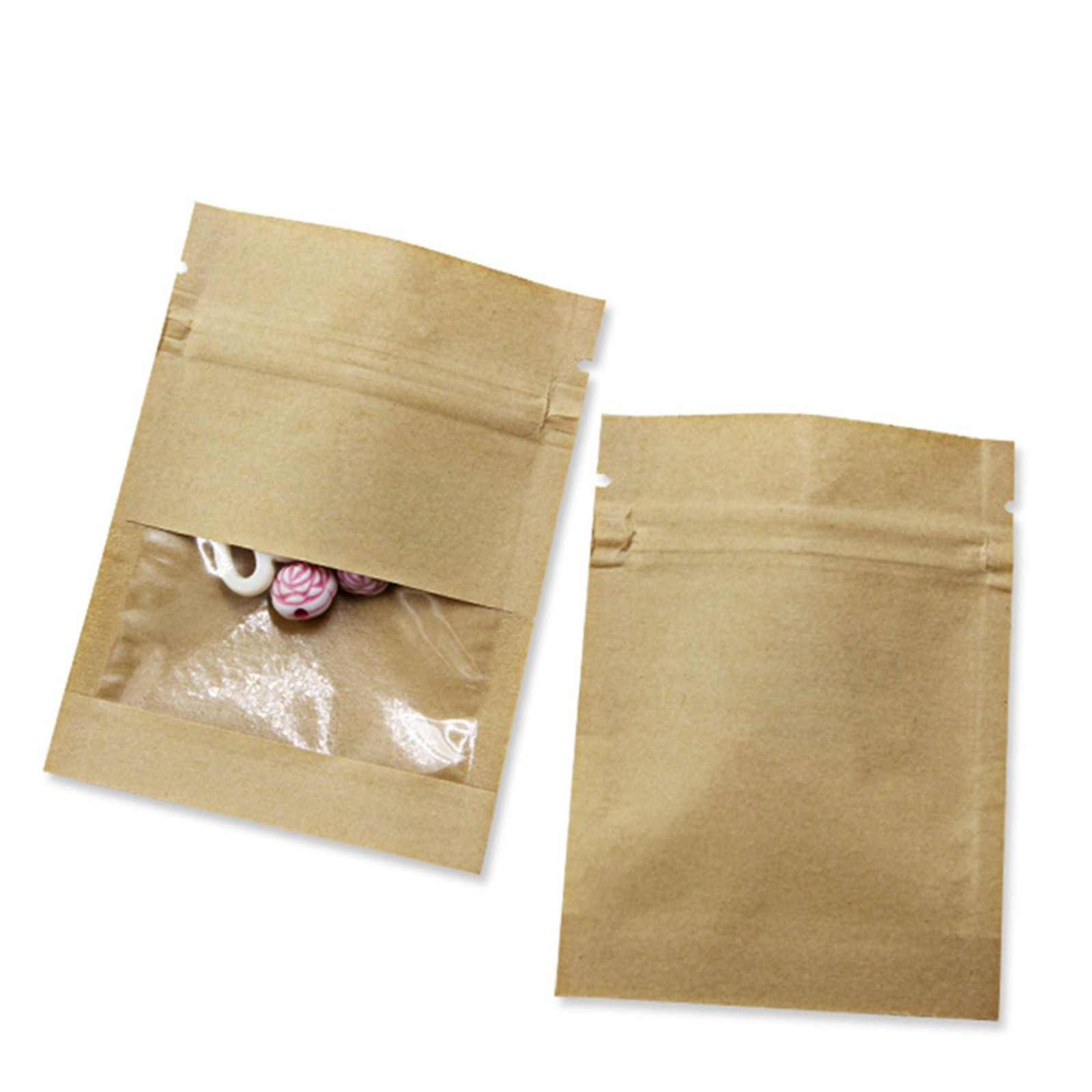 100 Clear Window Seed Packets – 2.36×2.36″ Airtight Kraft Envelopes, Resealable
