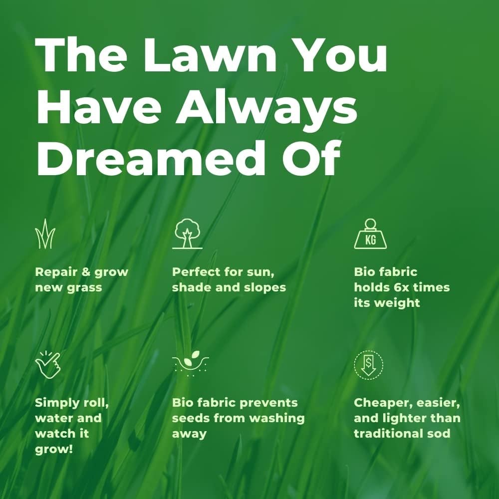 Drought-Resistant Bermuda Rye Grass Seed – 100 SQFT for Lawns & Patches