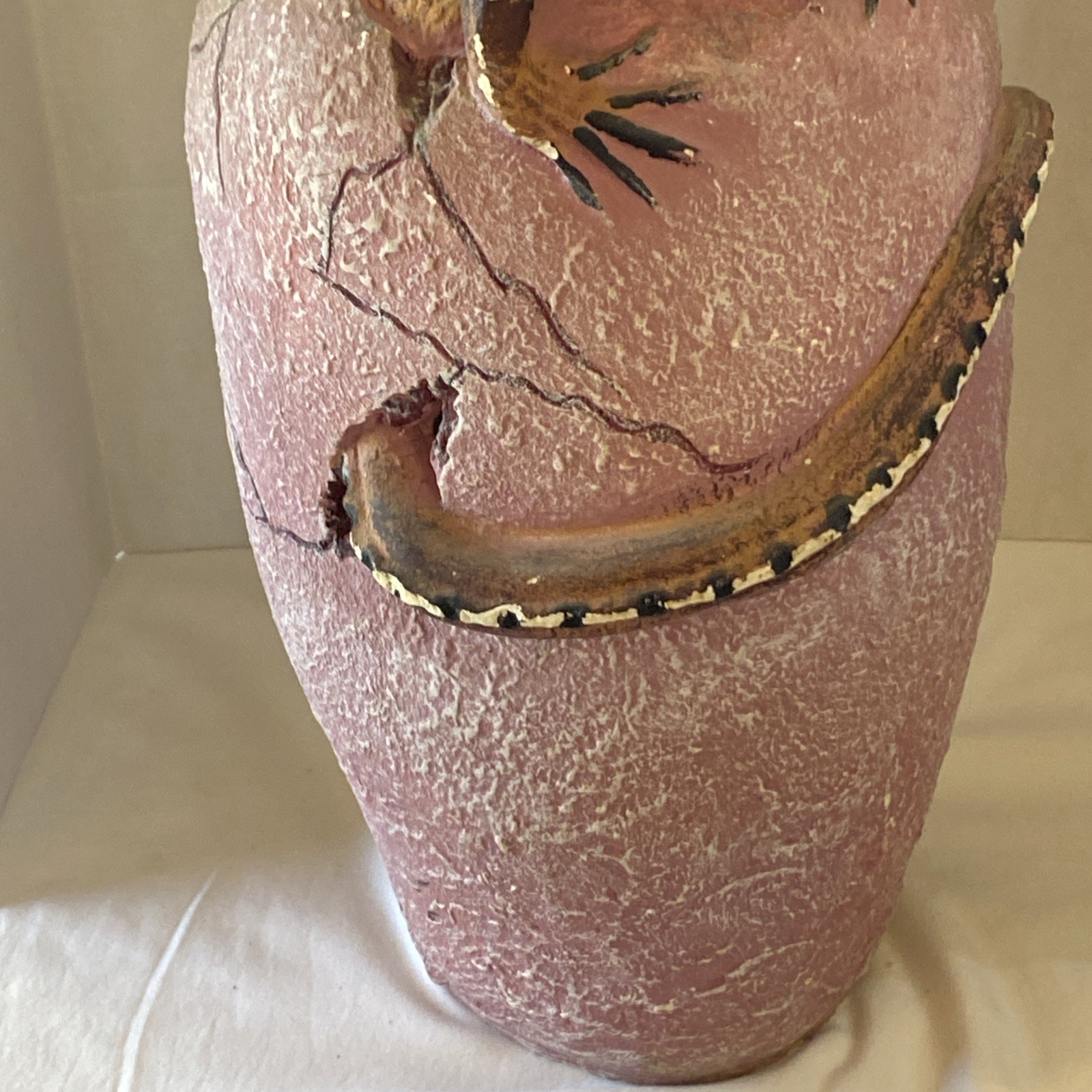 Vintage large Pottery Iguana Pot Garden Decor Handmade 22” Tall