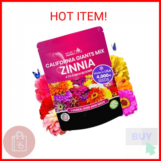 NatureZ Edge Zinnia Seeds for 2026 Planting Outdoors, Over 4000 Flower Seeds, 1