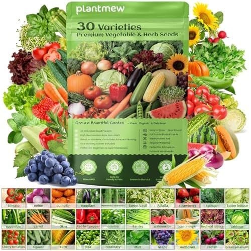 【Seed Vault】 Heirloom Vegetable Seeds Planting Kit – 15,000+ Non-GMO Seeds for H
