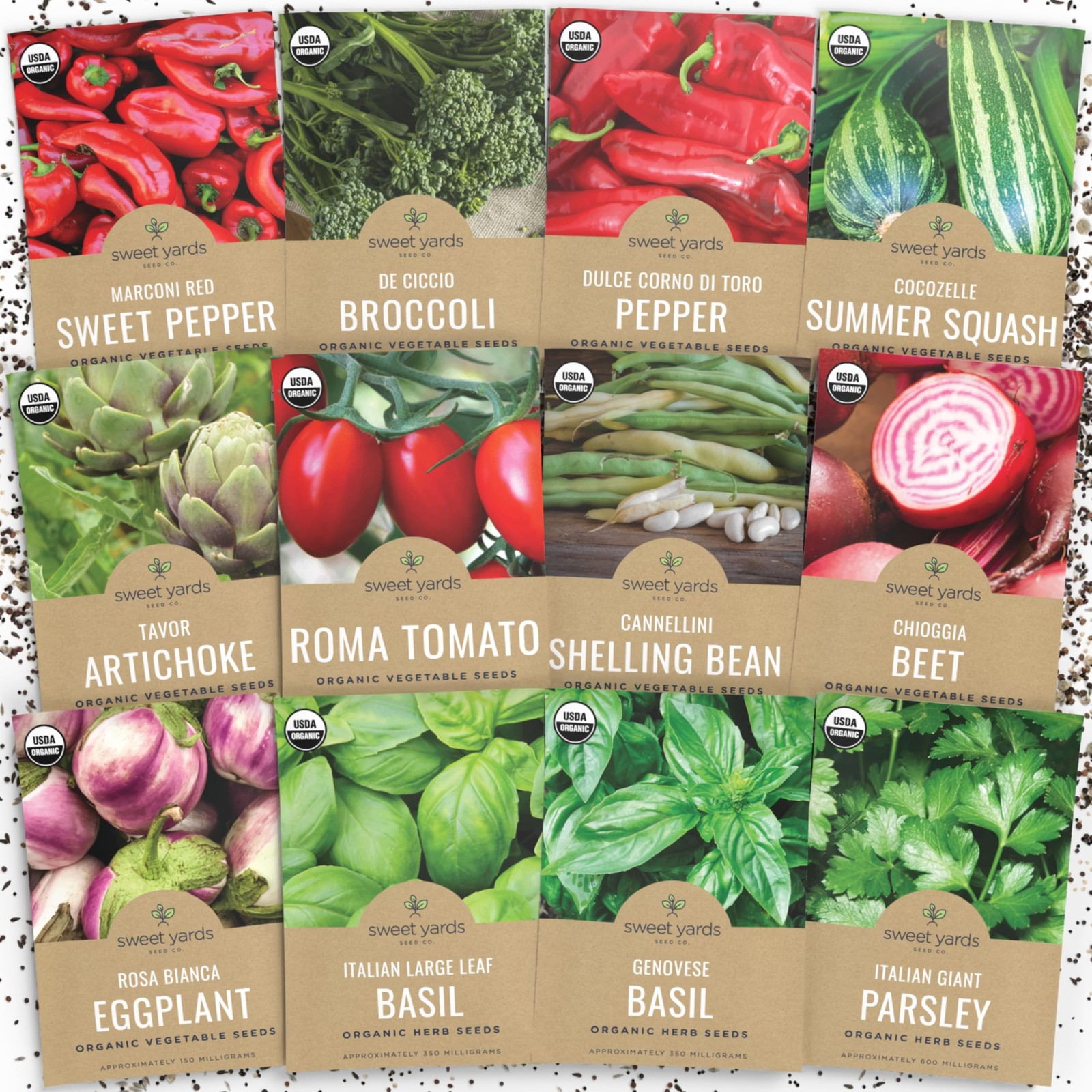 Organic Italian Garden Seeds Variety Pack – 12 Individual Packs – 2026 Season…