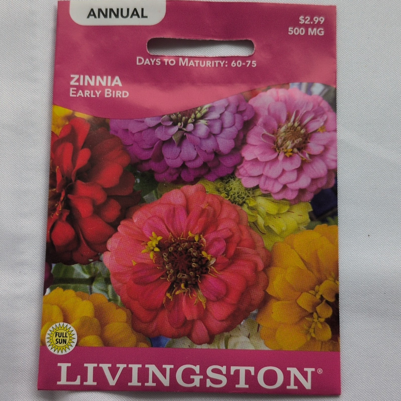 Livingston Zinnia Early Bird Annual Multicolor Full Sun Bee Friendly Y1563