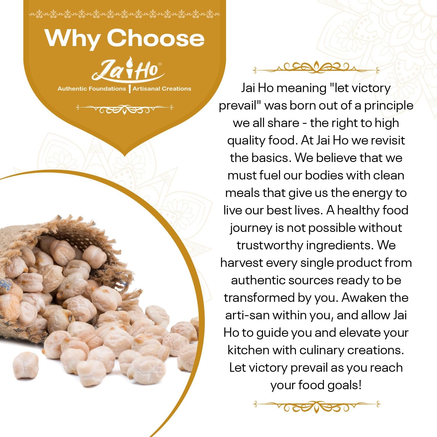 Jai Ho Certified Organic Kabuli Chana Garbanzo Beans 4 lb | Chickpeas Lentils…