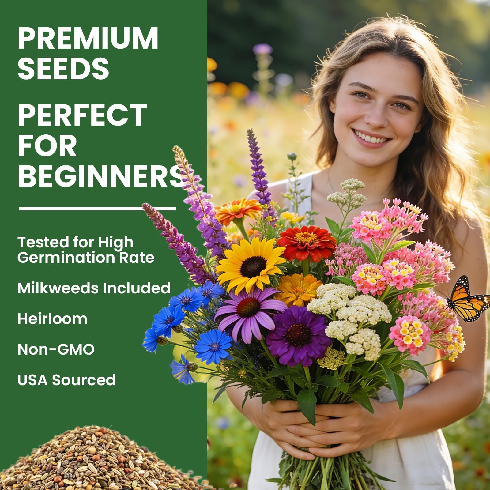 Milkweed Seeds for Monarchs – 18000+ Wildflower Seeds, Attract Pollinators