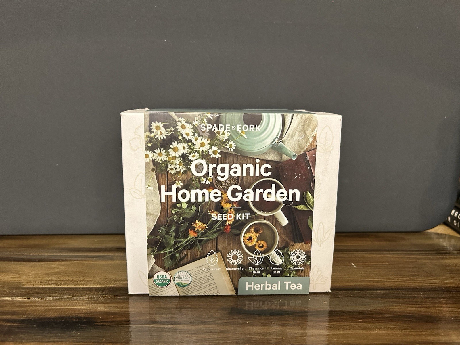 Spade To Fork Organic Home Garden Seed Kit Herbal Tea Peppermint Chamomile &MORE