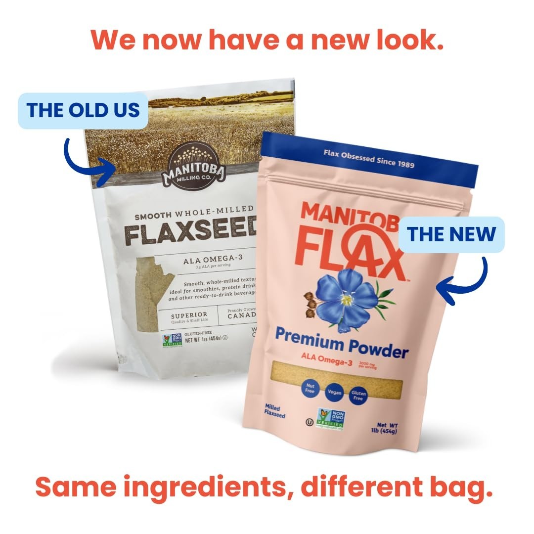 Manitoba Milling Flaxseed Six 1lb Bags – Smooth Milled Fiber Protein Omega 3
