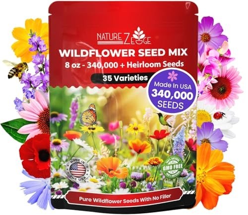 Wildflower Seeds Bulk 1/2 lb – 340,000 Seeds, 35 Varieties Perennial & Annual
