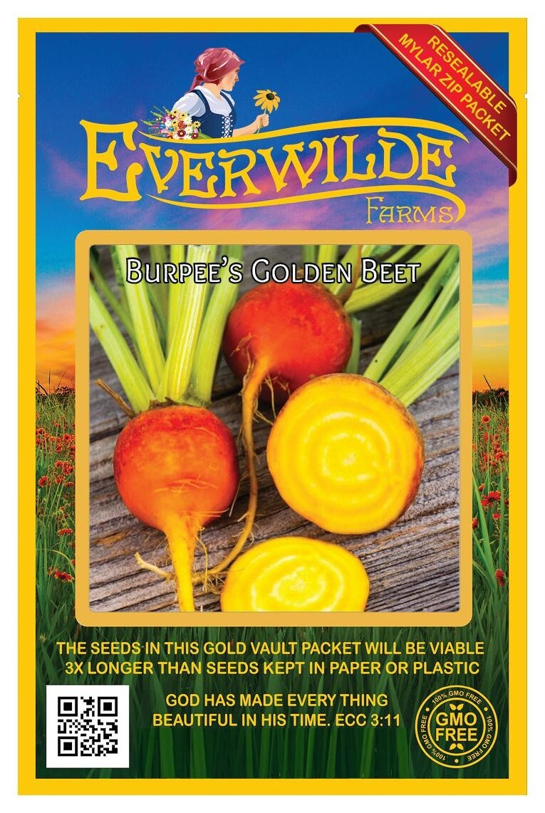 100 Burpee’s Golden Beet Seeds – Everwilde Farms Mylar Seed Packet